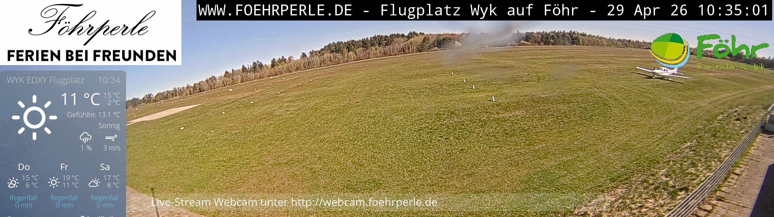 Archived image Webcam Föhr - Airfield