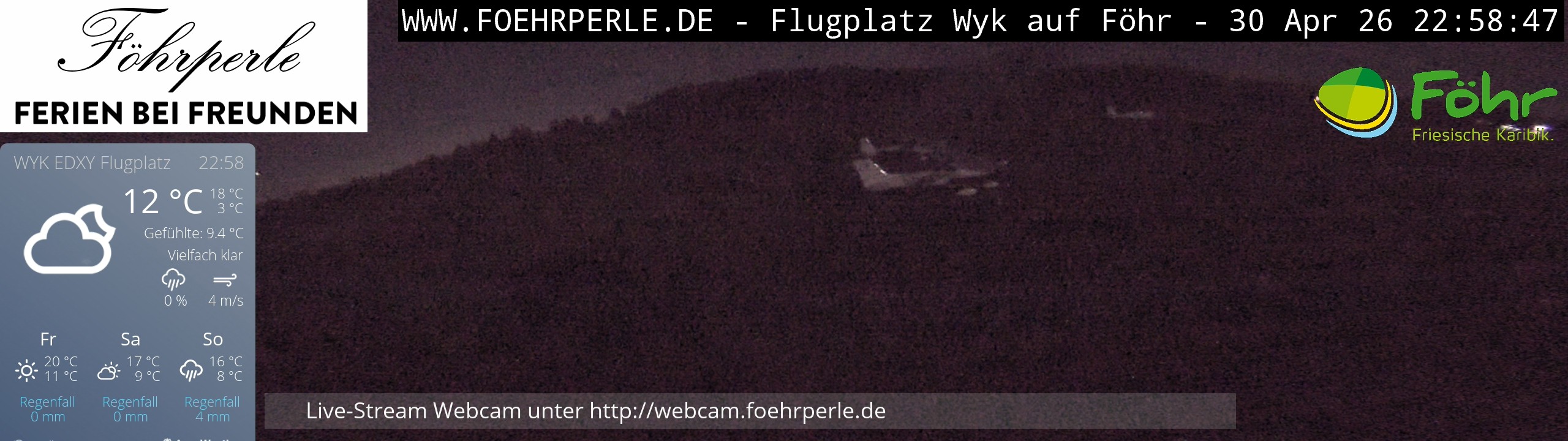 Archiv Foto Webcam Wyk - Flugplatz
