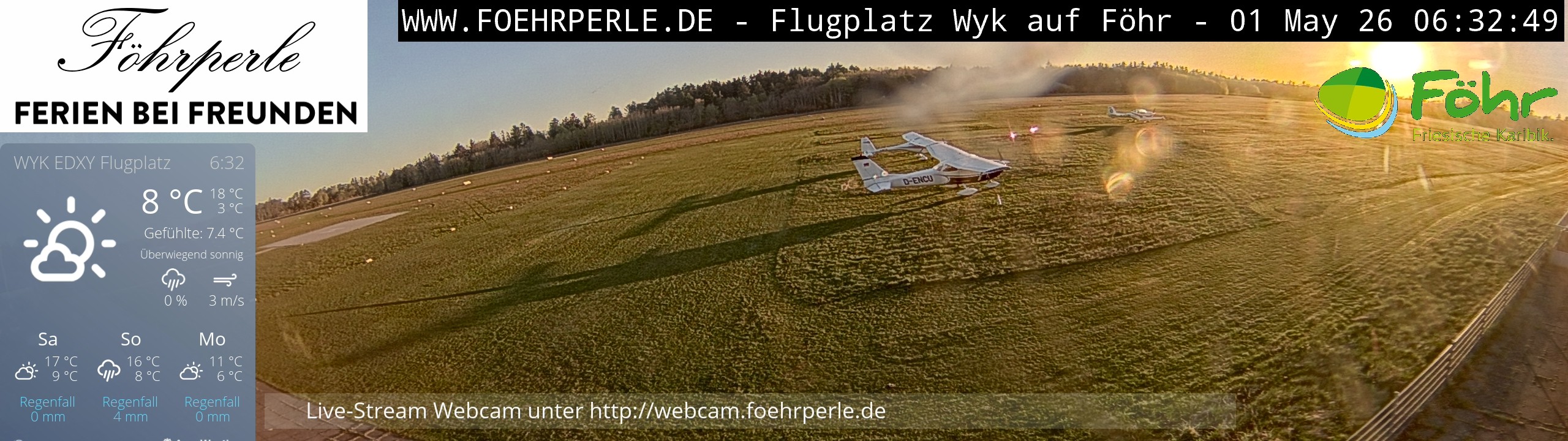 Archiv Foto Webcam Wyk - Flugplatz