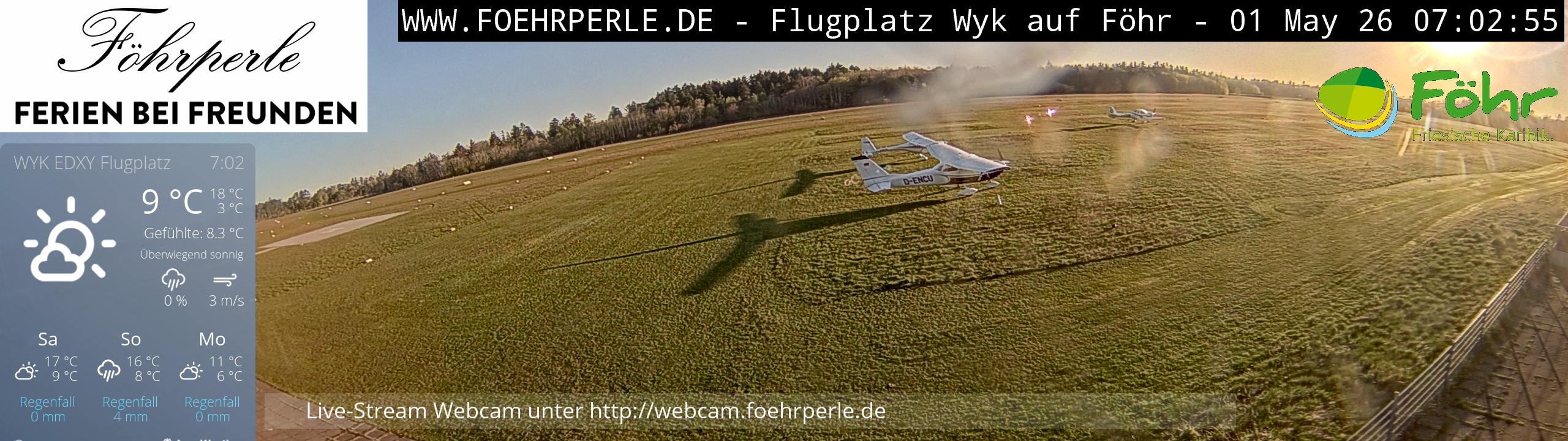 Archiv Foto Webcam Wyk - Flugplatz