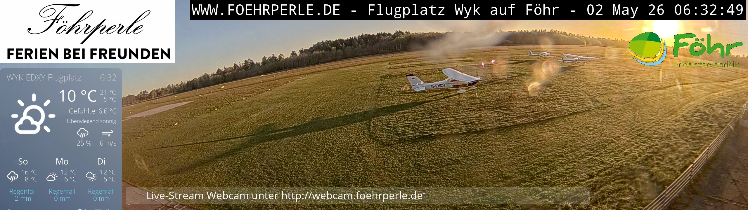 Archiv Foto Webcam Wyk - Flugplatz