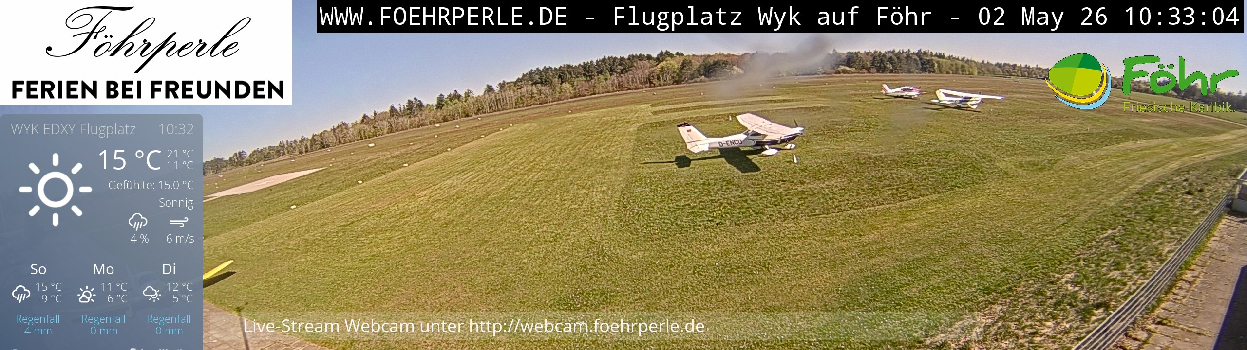 Archiv Foto Webcam Wyk - Flugplatz