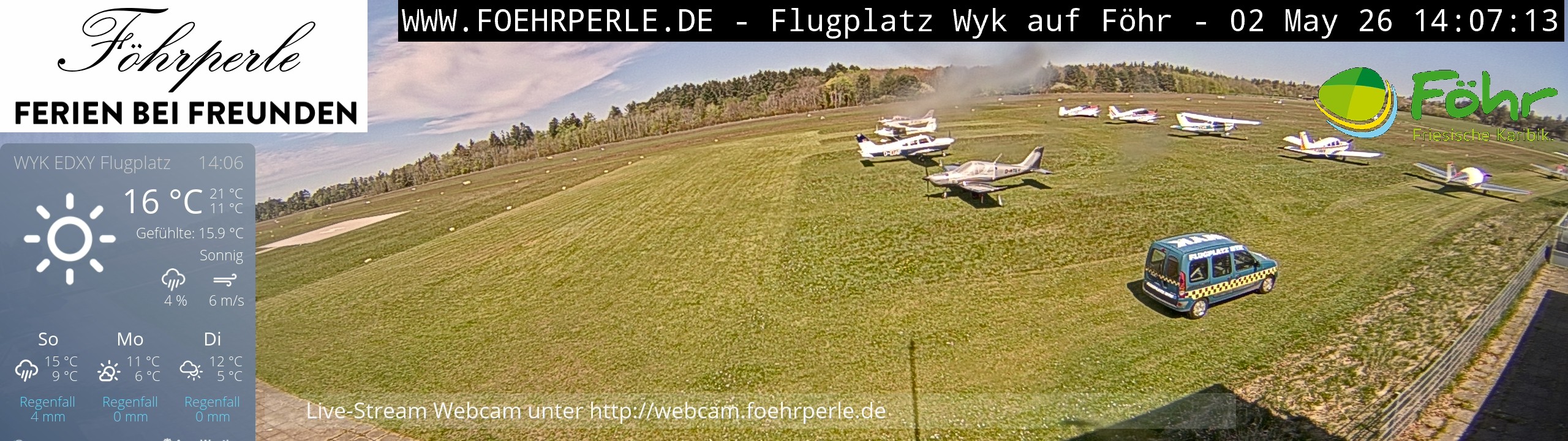 Archiv Foto Webcam Wyk - Flugplatz