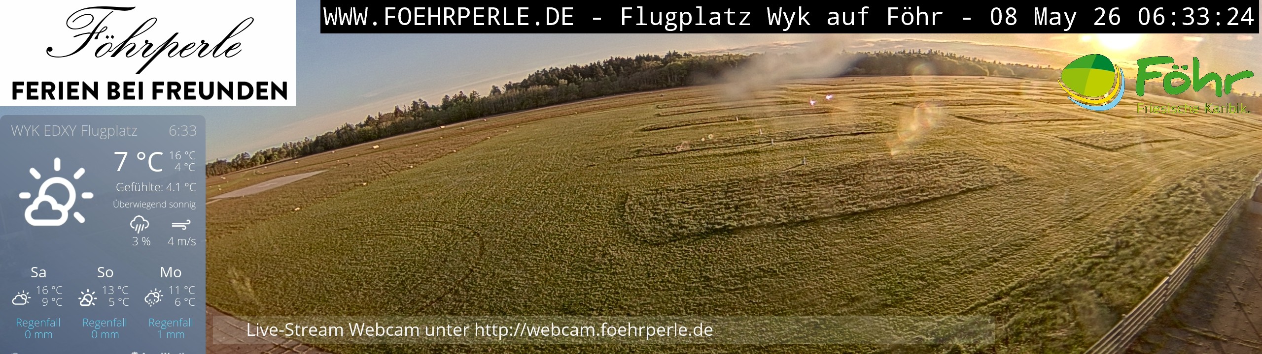Archiv Foto Webcam Wyk - Flugplatz