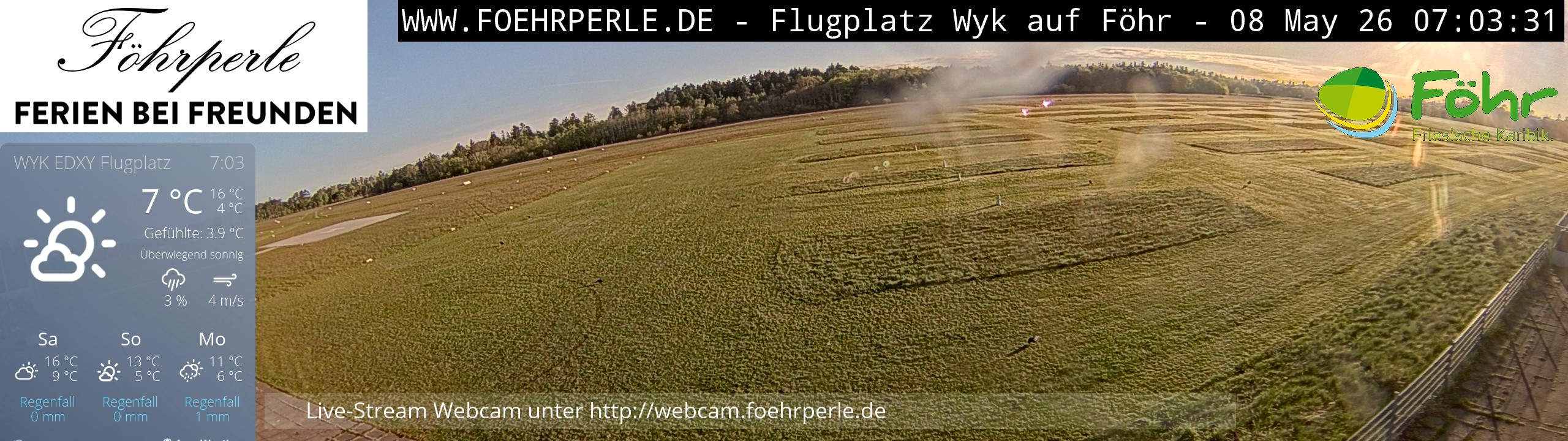 Archiv Foto Webcam Wyk - Flugplatz
