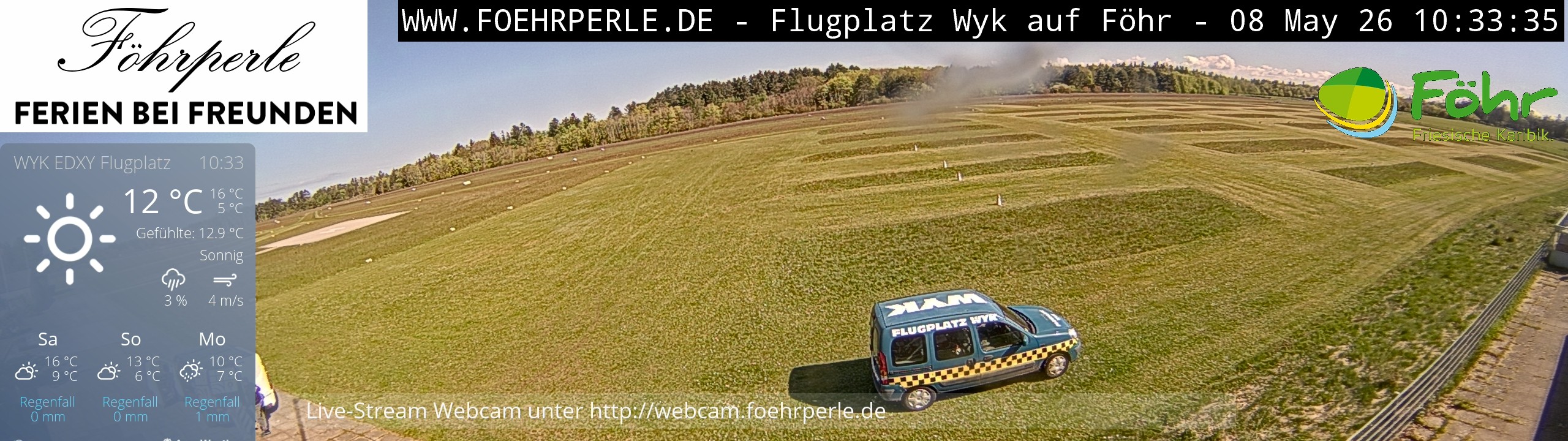 Archiv Foto Webcam Wyk - Flugplatz