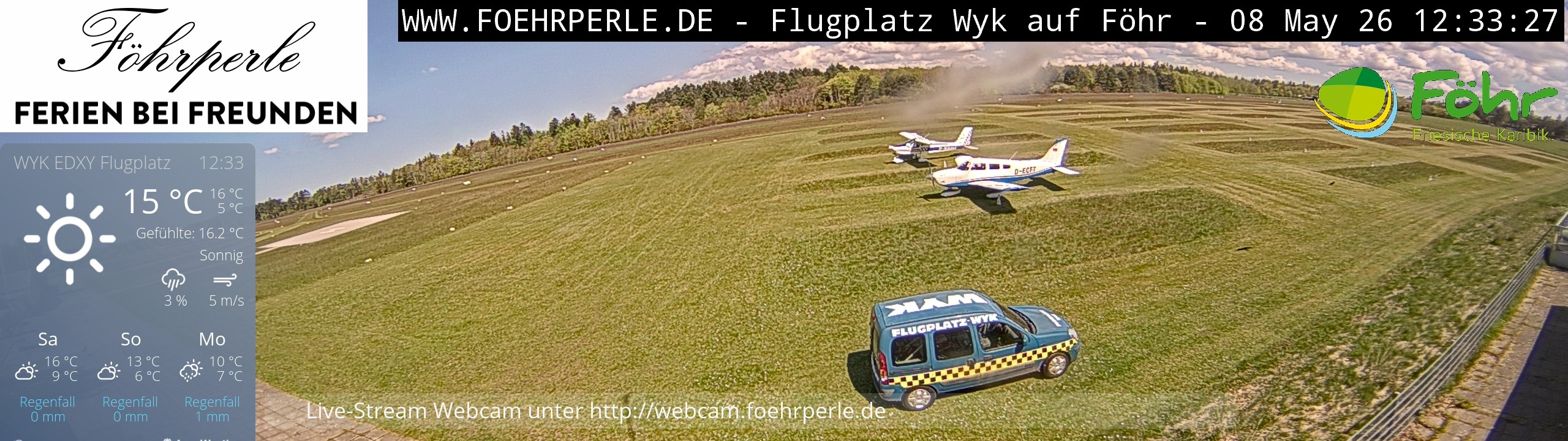 Archiv Foto Webcam Wyk - Flugplatz