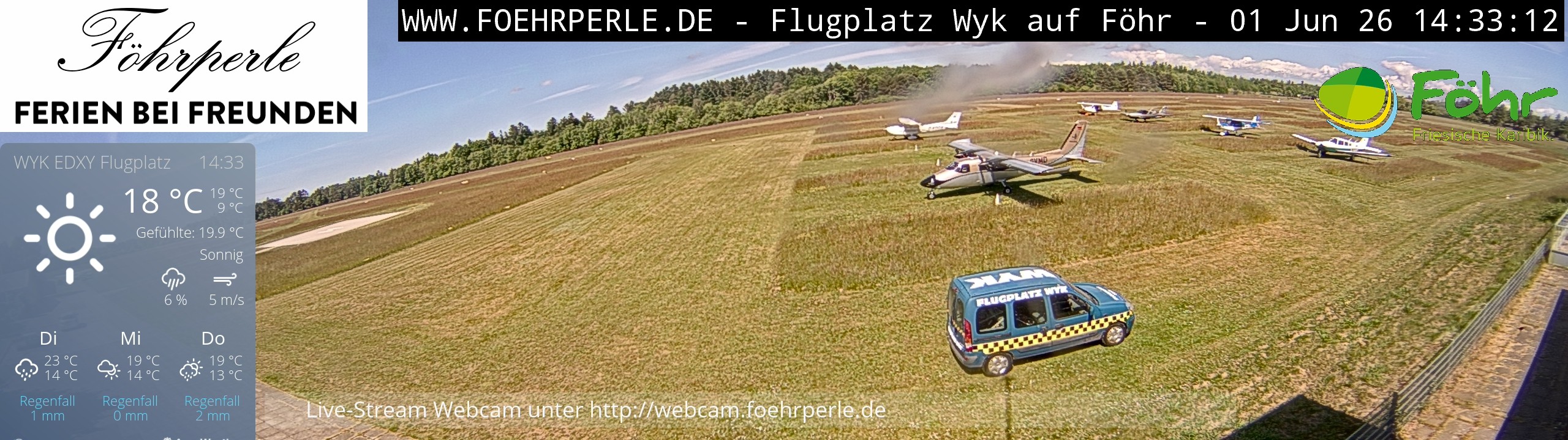 Archived image Webcam Föhr - Airfield