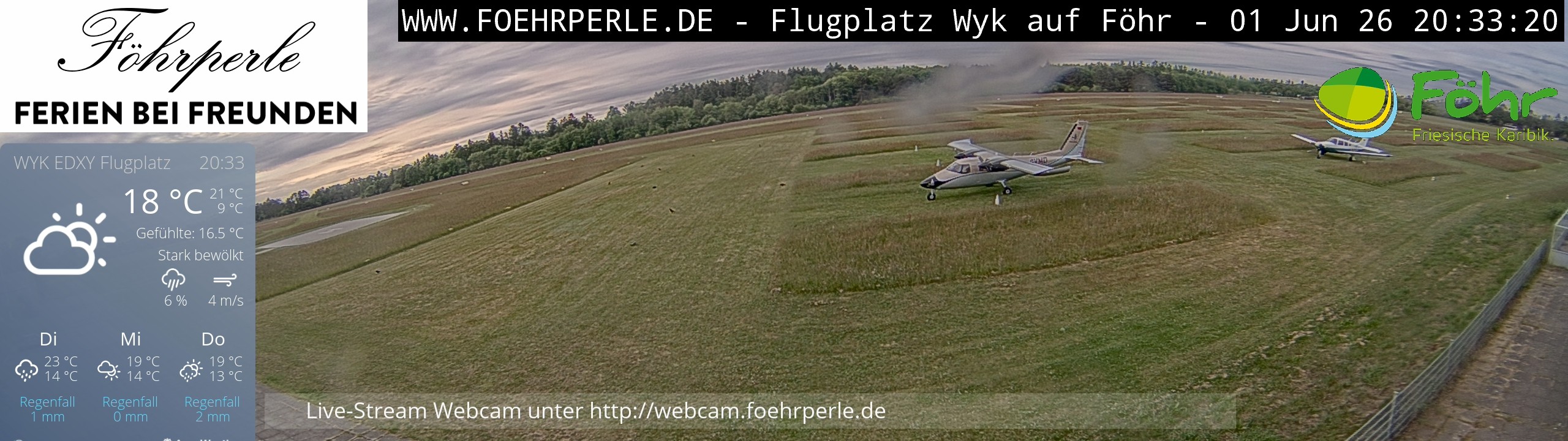 Archived image Webcam Föhr - Airfield