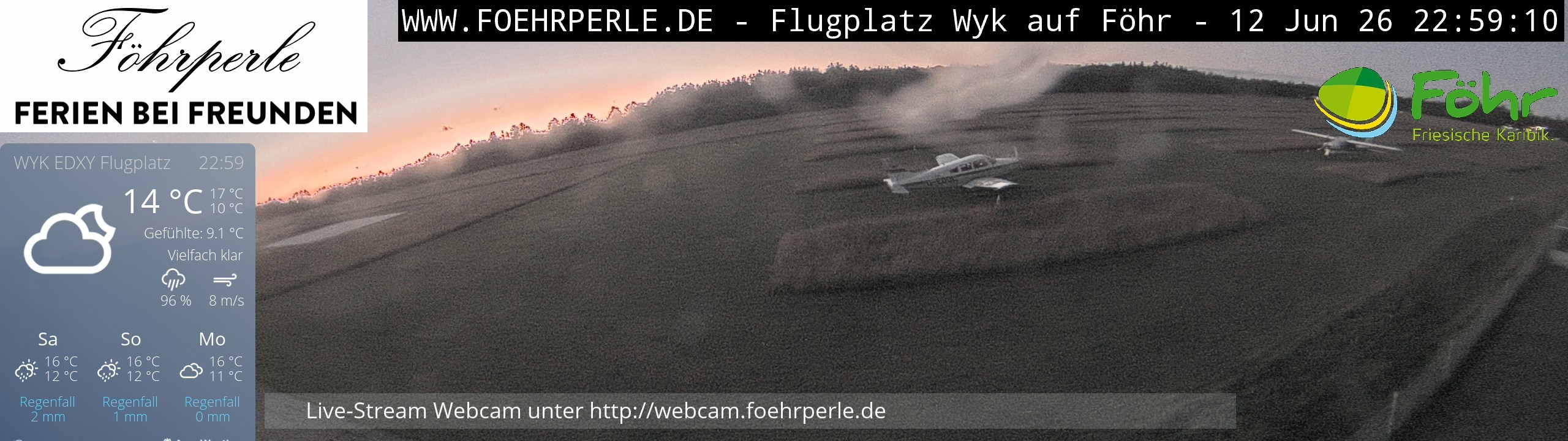 Archiv Foto Webcam Wyk - Flugplatz