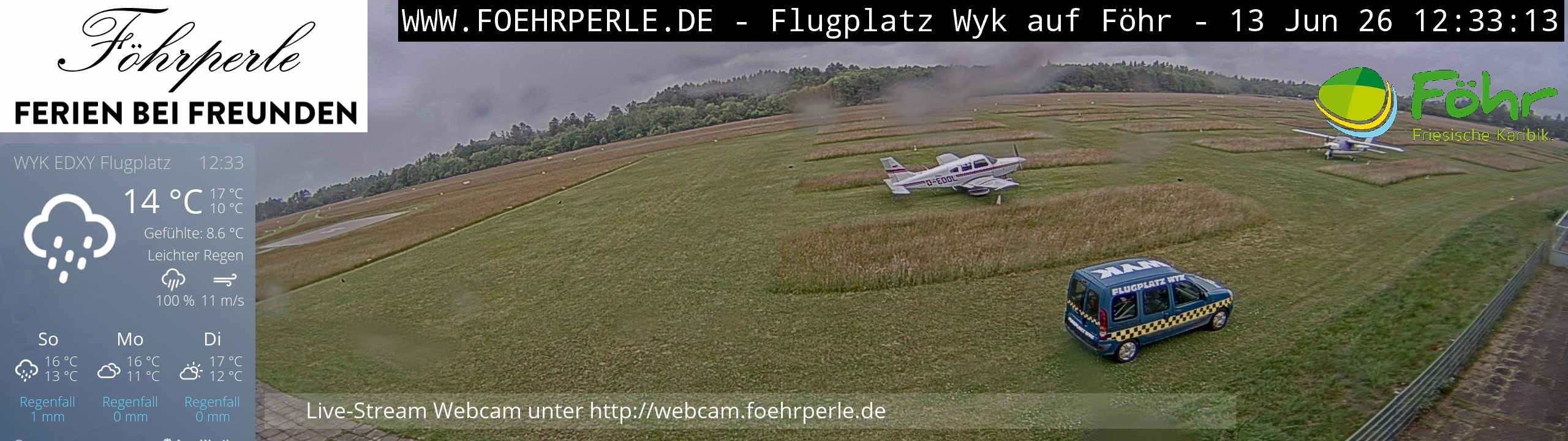 Archiv Foto Webcam Wyk - Flugplatz