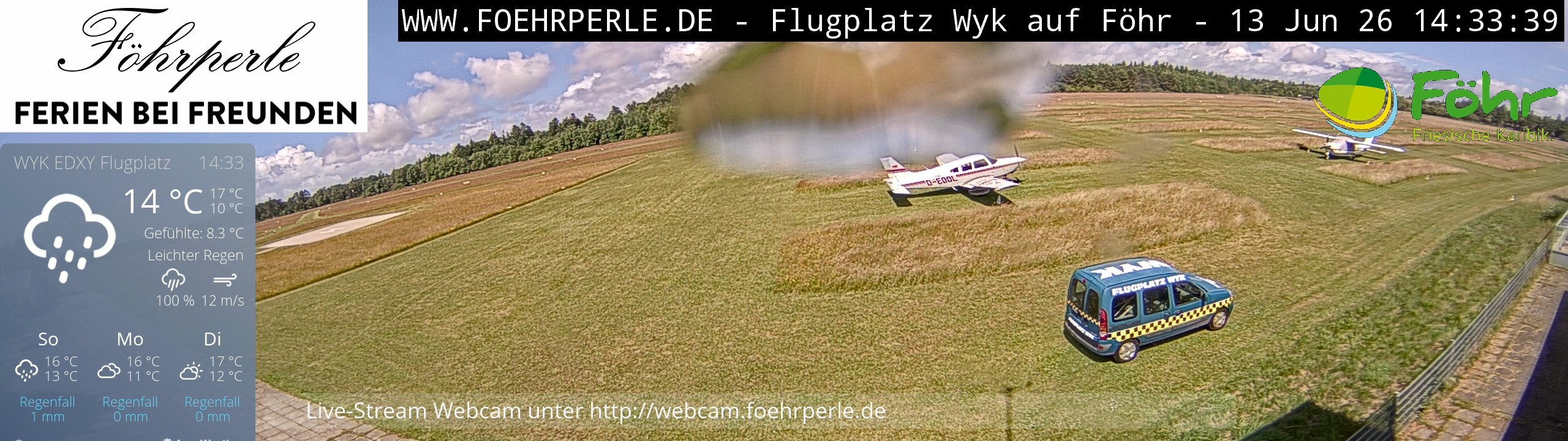 Archiv Foto Webcam Wyk - Flugplatz