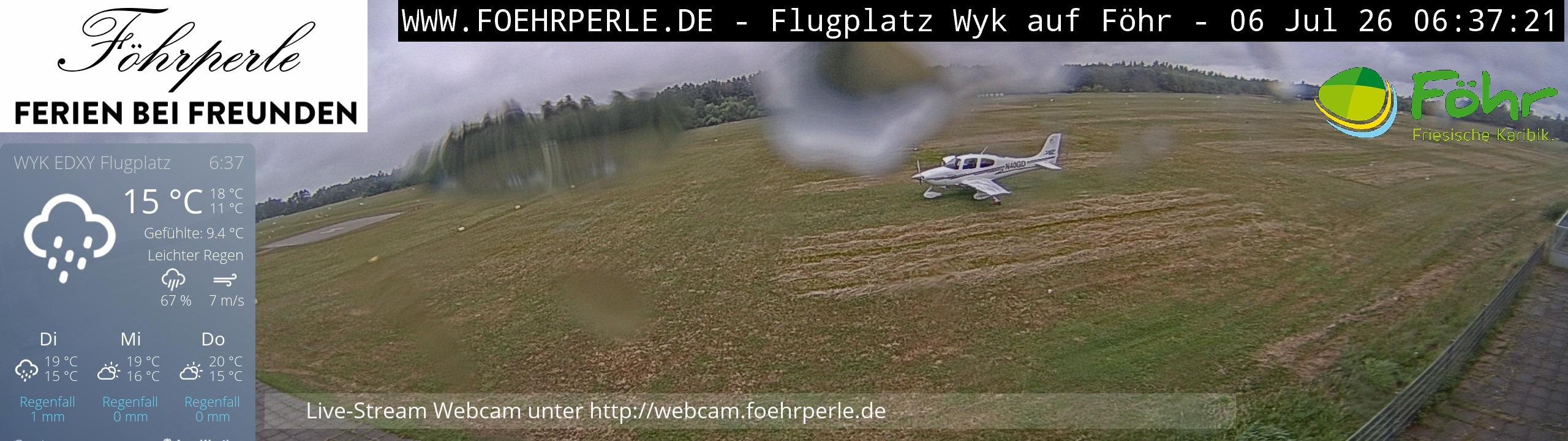 Archiv Foto Webcam Wyk - Flugplatz