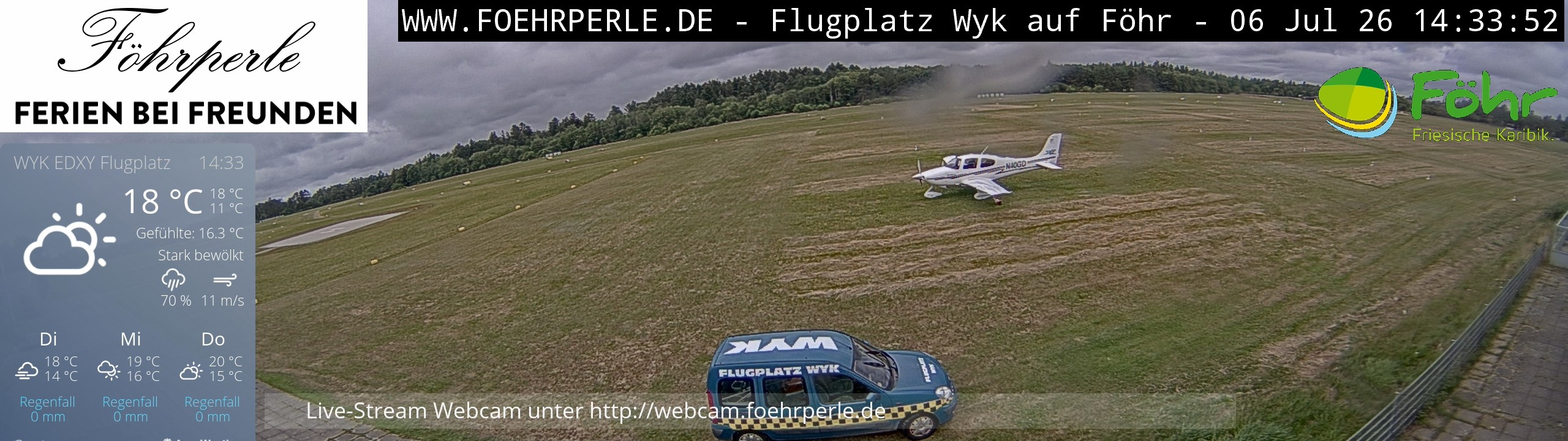 Archiv Foto Webcam Wyk - Flugplatz