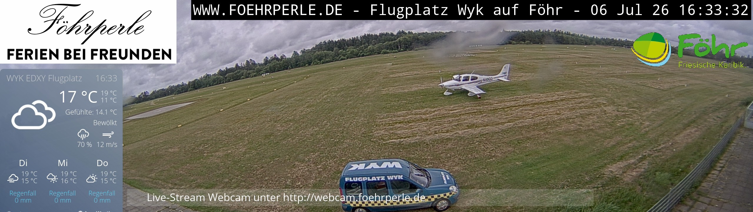 Archiv Foto Webcam Wyk - Flugplatz