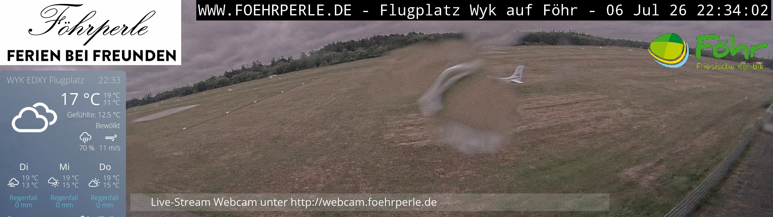 Archiv Foto Webcam Wyk - Flugplatz