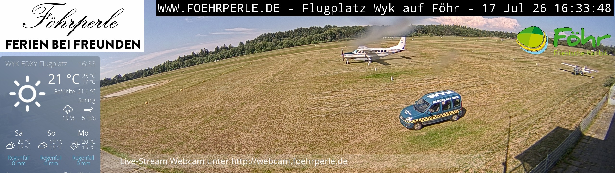 Archived image Webcam Föhr - Airfield
