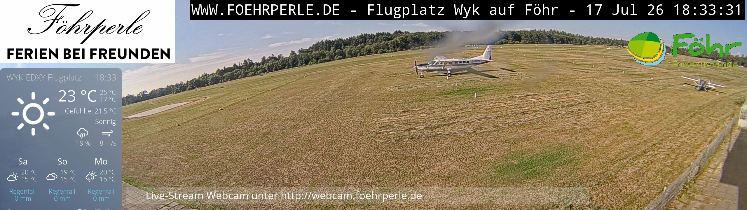 Archived image Webcam Föhr - Airfield