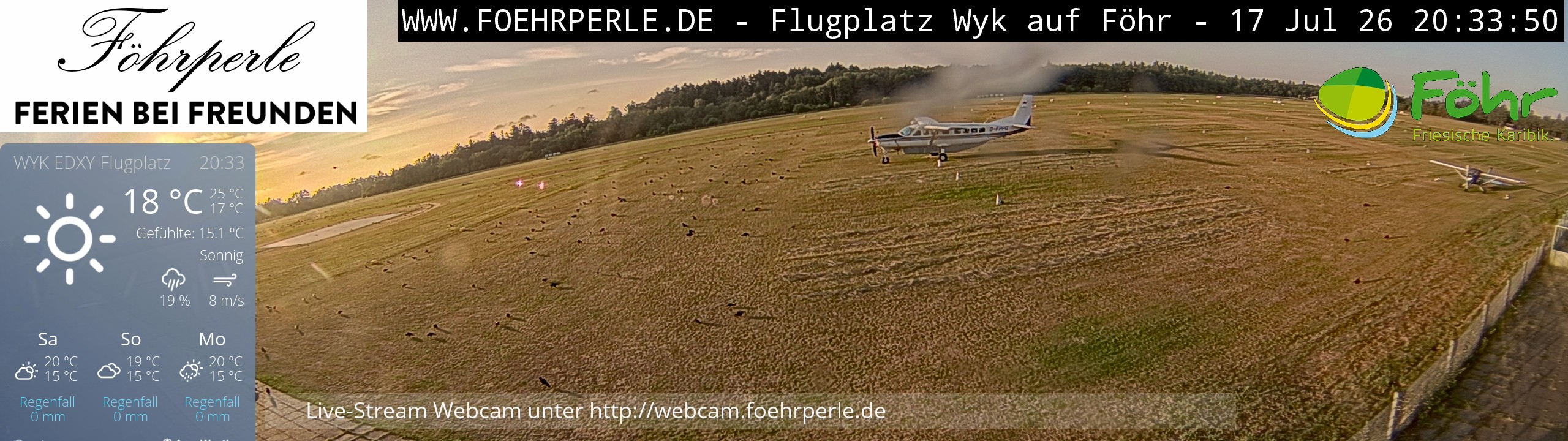 Archived image Webcam Föhr - Airfield