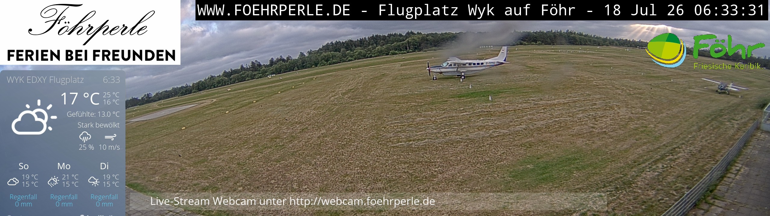 Archiv Foto Webcam Wyk - Flugplatz