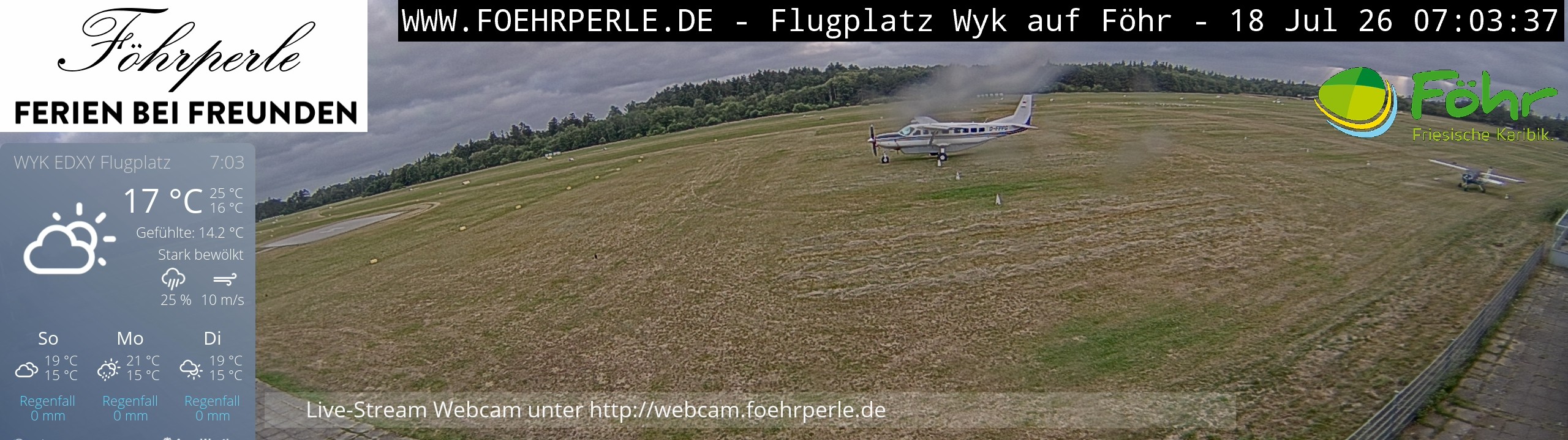 Archiv Foto Webcam Wyk - Flugplatz