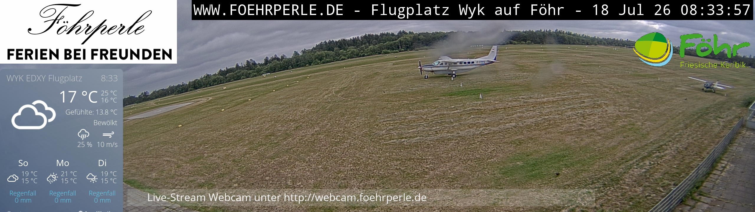 Archiv Foto Webcam Wyk - Flugplatz