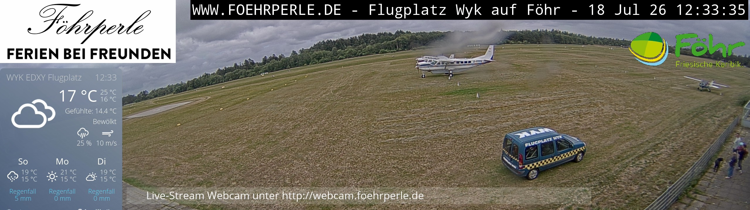 Archiv Foto Webcam Wyk - Flugplatz