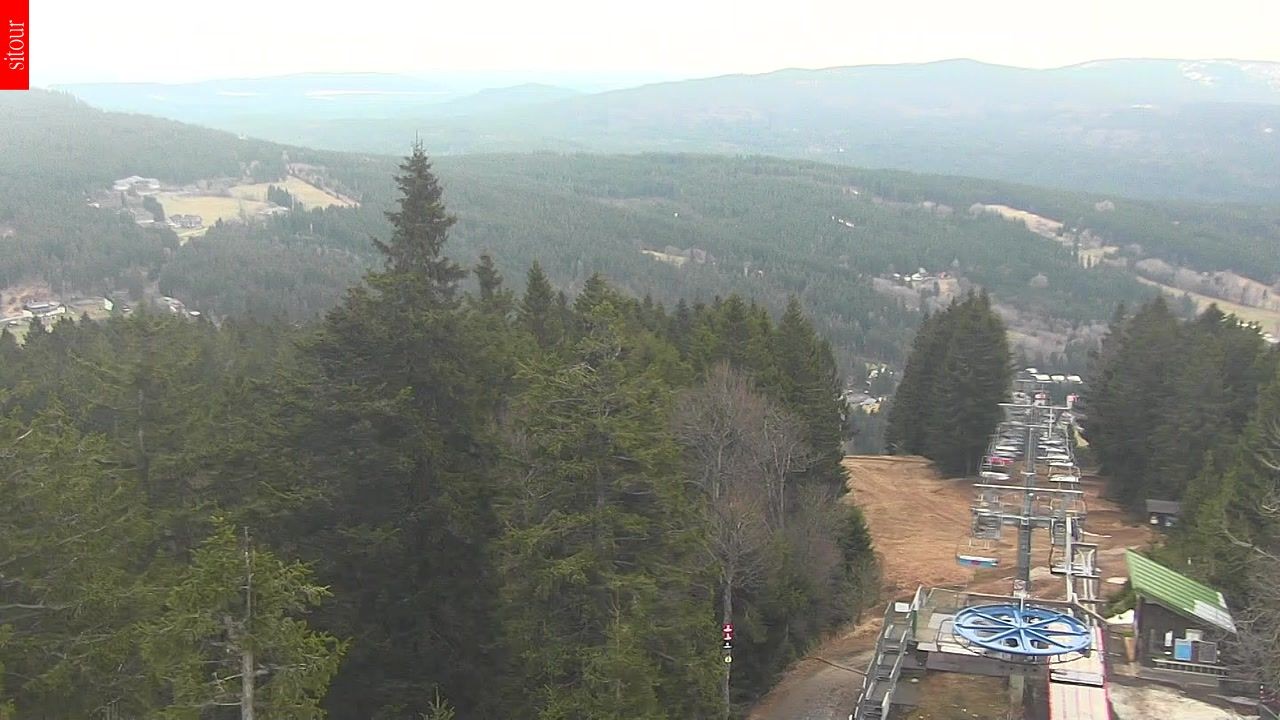 Archived image Webcam View from the top of the Špičák.