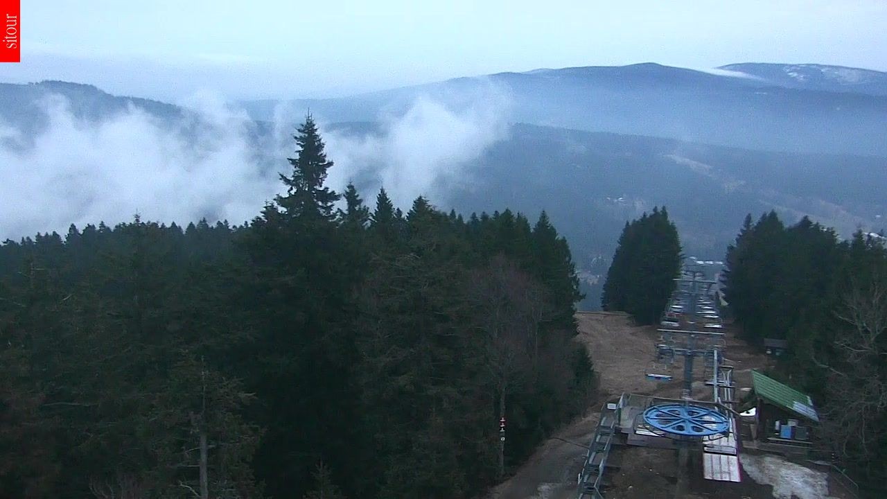 Archived image Webcam View from the top of the Špičák.