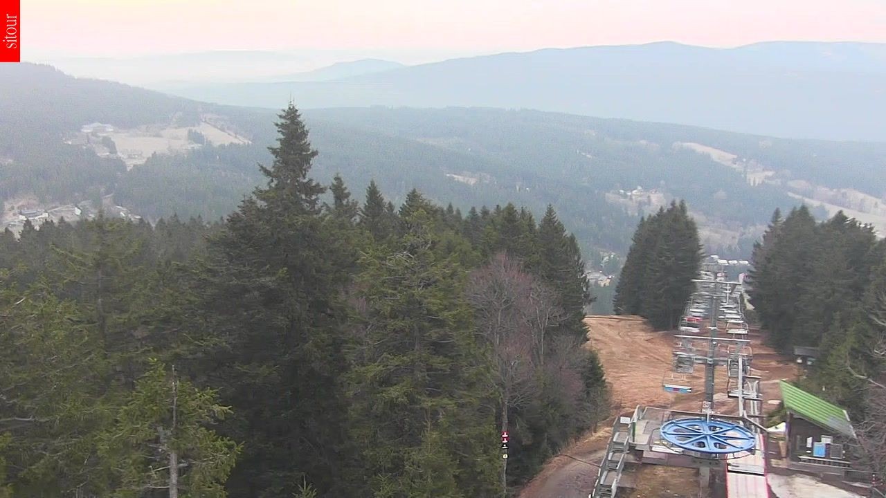 Archived image Webcam View from the top of the Špičák.