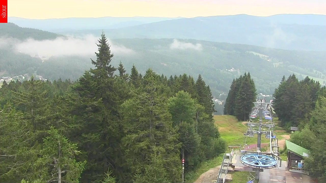 Archived image Webcam View from the top of the Špičák.