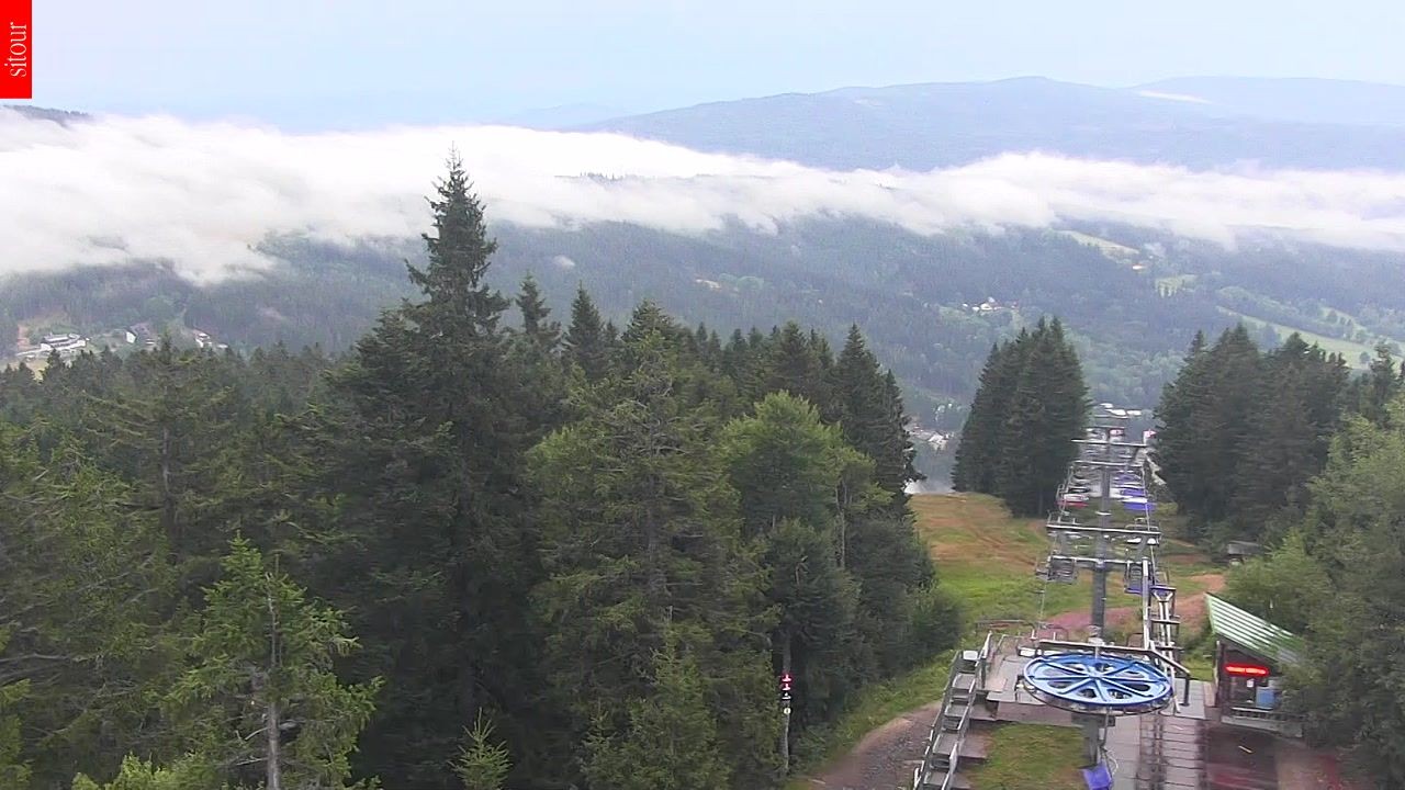 Archived image Webcam View from the top of the Špičák.