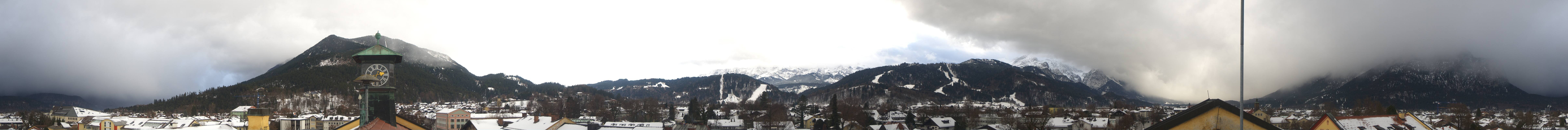 Archiv Foto Webcam Panoramablick Rathaus Garmisch-Partenkirchen