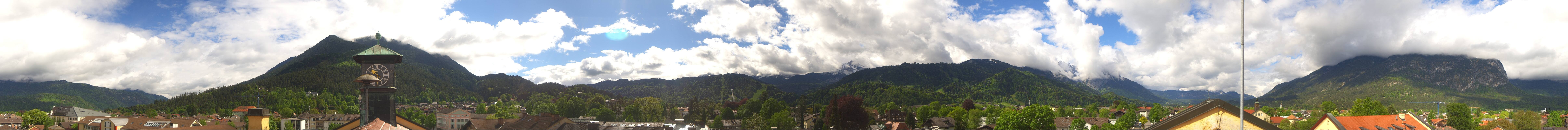 Archiv Foto Webcam Panoramablick Rathaus Garmisch-Partenkirchen