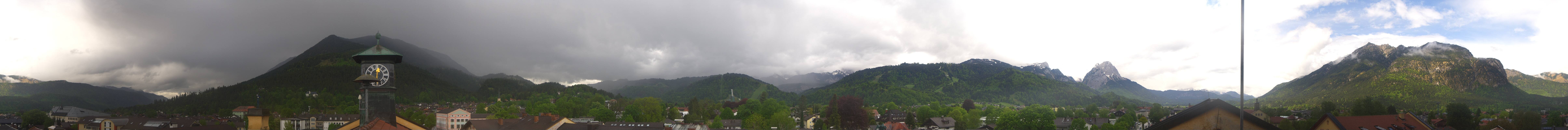 Archiv Foto Webcam Panoramablick Rathaus Garmisch-Partenkirchen