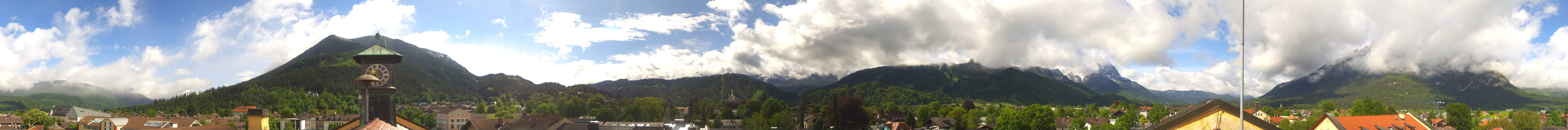 Archiv Foto Webcam Panoramablick Rathaus Garmisch-Partenkirchen