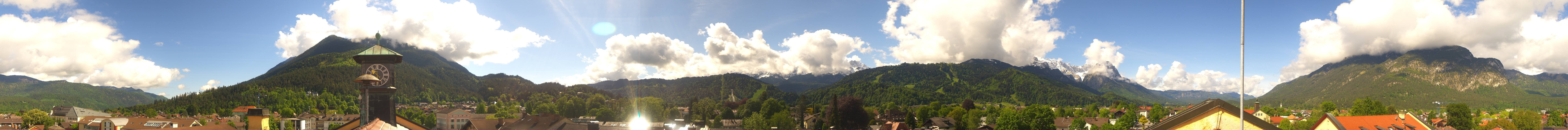 Archiv Foto Webcam Panoramablick Rathaus Garmisch-Partenkirchen