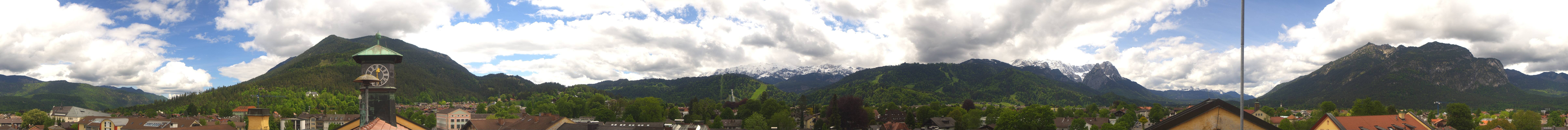 Archiv Foto Webcam Panoramablick Rathaus Garmisch-Partenkirchen