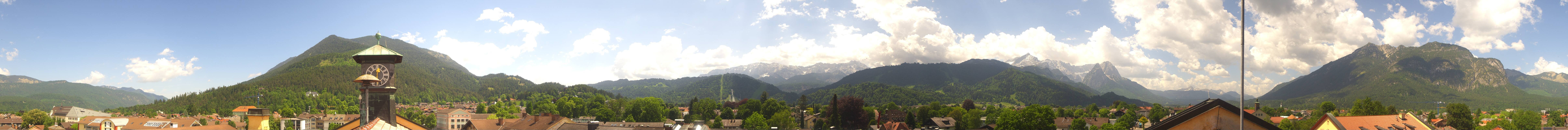 Archiv Foto Webcam Panoramablick Rathaus Garmisch-Partenkirchen