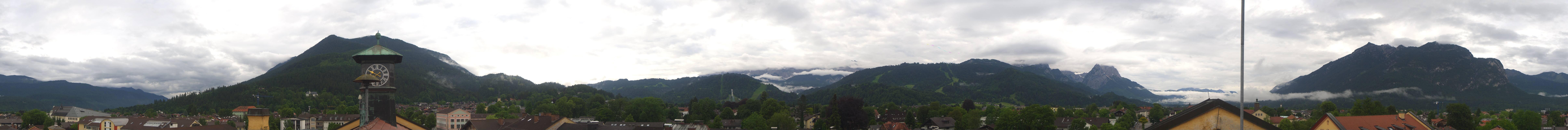 Archiv Foto Webcam Panoramablick Rathaus Garmisch-Partenkirchen