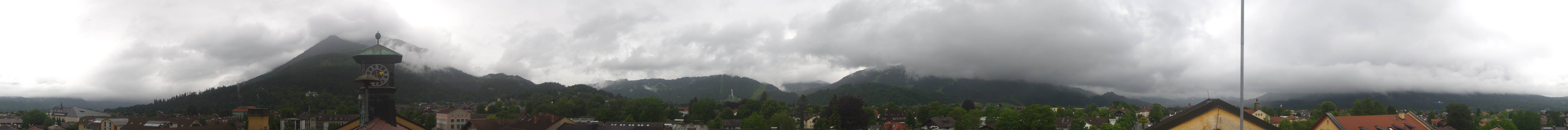 Archiv Foto Webcam Panoramablick Rathaus Garmisch-Partenkirchen