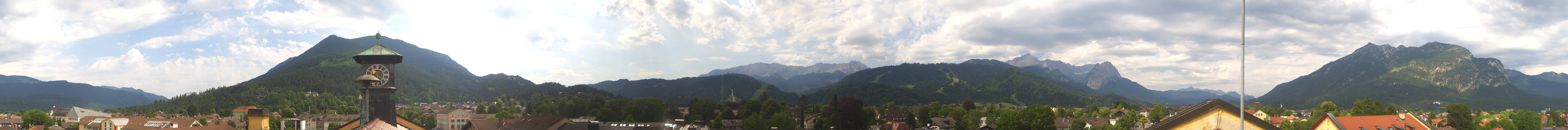 Archiv Foto Webcam Panoramablick Rathaus Garmisch-Partenkirchen