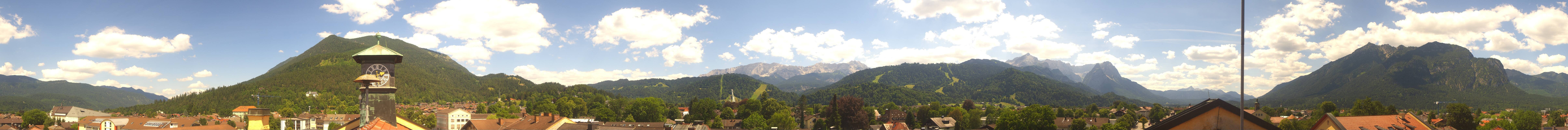Archiv Foto Webcam Panoramablick Rathaus Garmisch-Partenkirchen
