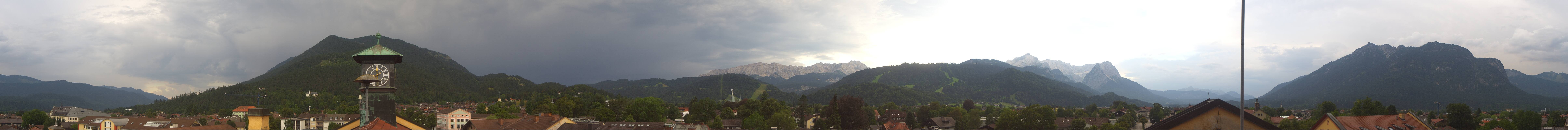 Archiv Foto Webcam Panoramablick Rathaus Garmisch-Partenkirchen