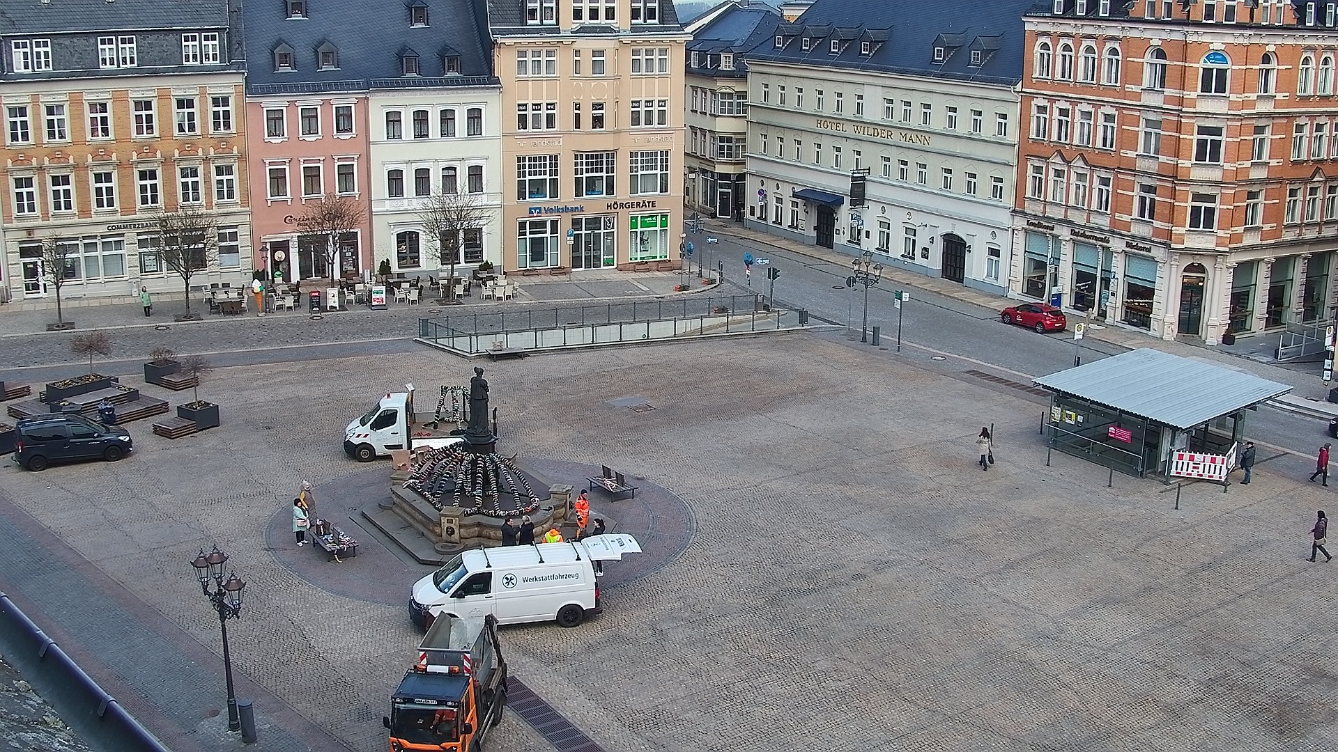 Archiv Foto Webcam Blick auf den Marktplatz Annaberg-Buchholz im Erzgebirge