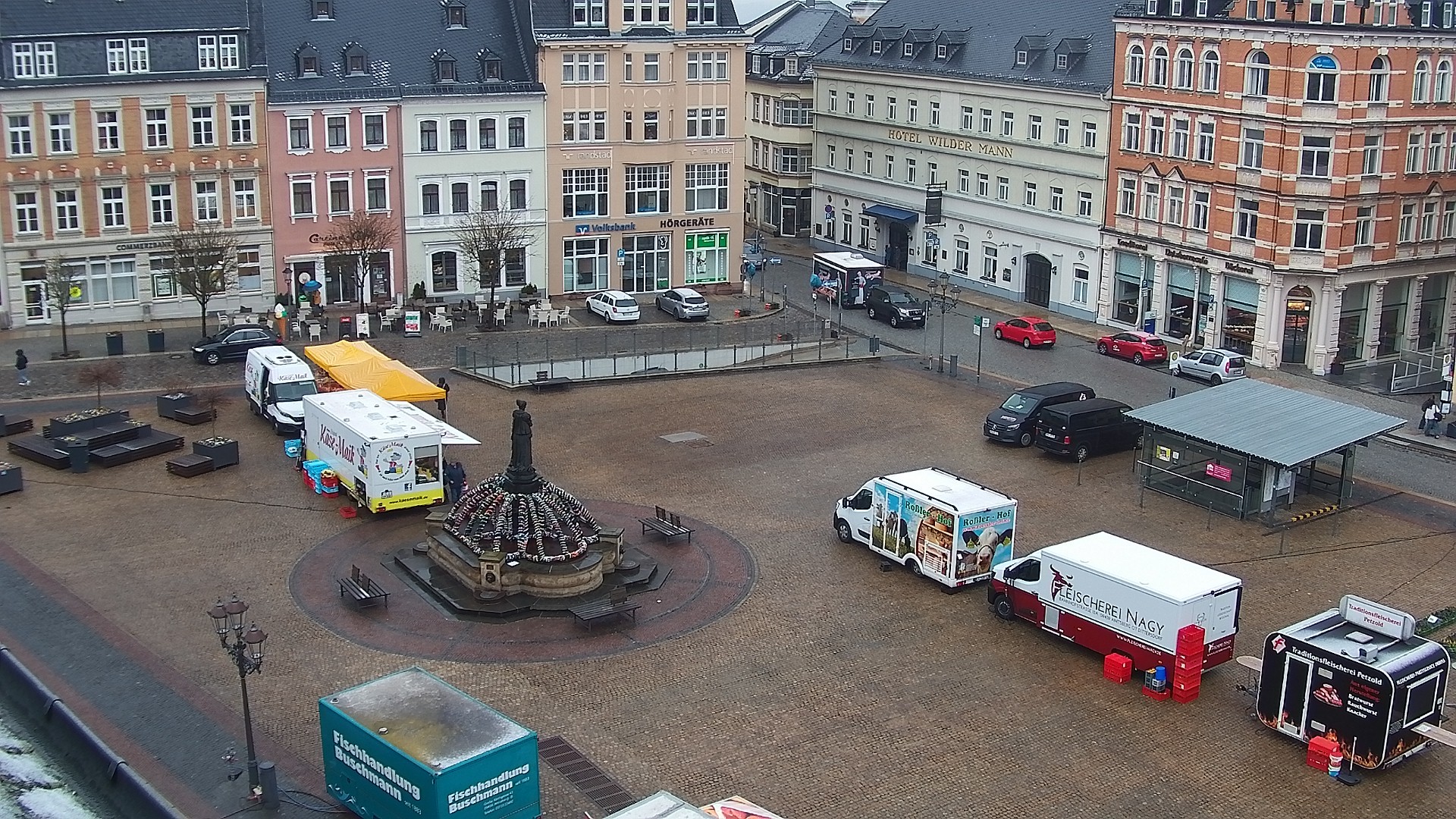Archiv Foto Webcam Blick auf den Marktplatz Annaberg-Buchholz im Erzgebirge