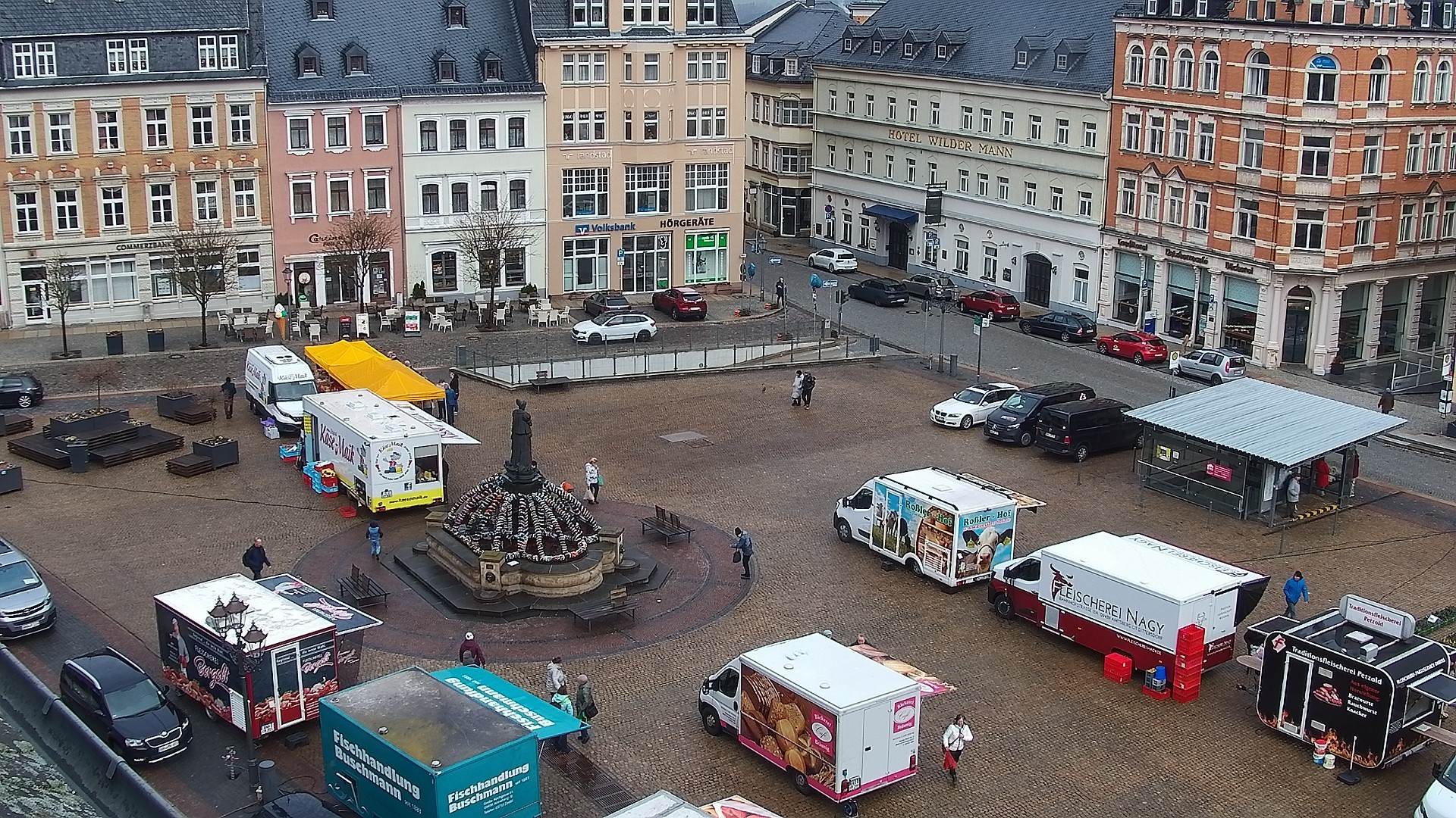Archiv Foto Webcam Blick auf den Marktplatz Annaberg-Buchholz im Erzgebirge