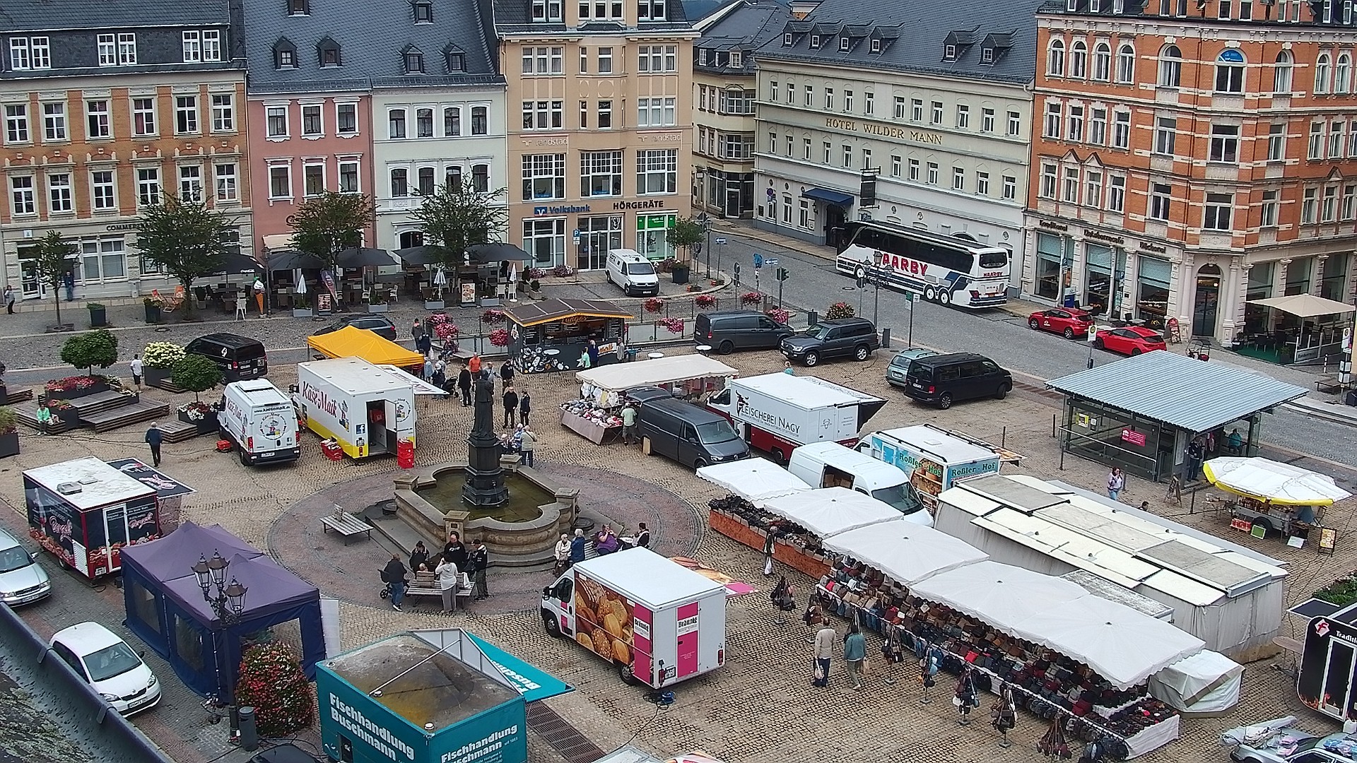 Archiv Foto Webcam Blick auf den Marktplatz Annaberg-Buchholz im Erzgebirge