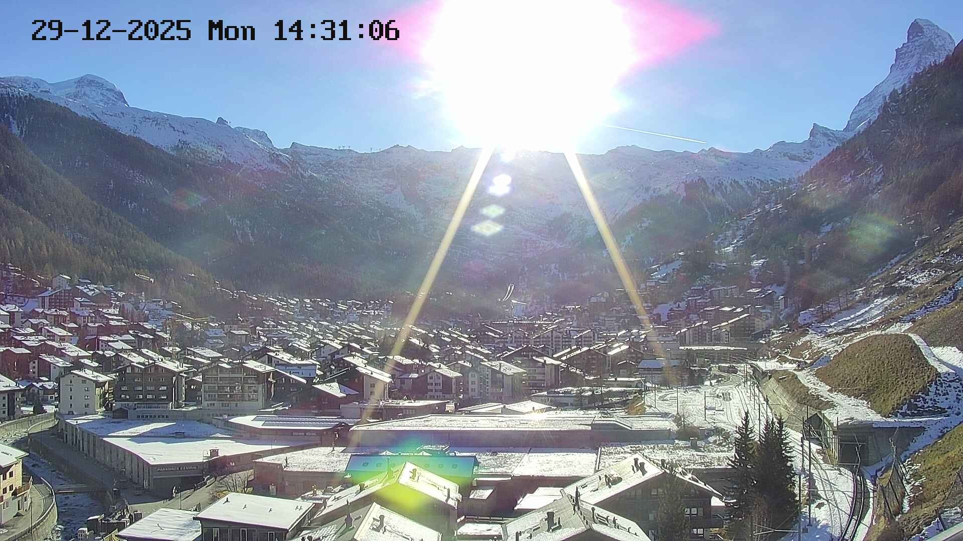 Archiv Foto Webcam Zermatt: Blick auf das Dorf