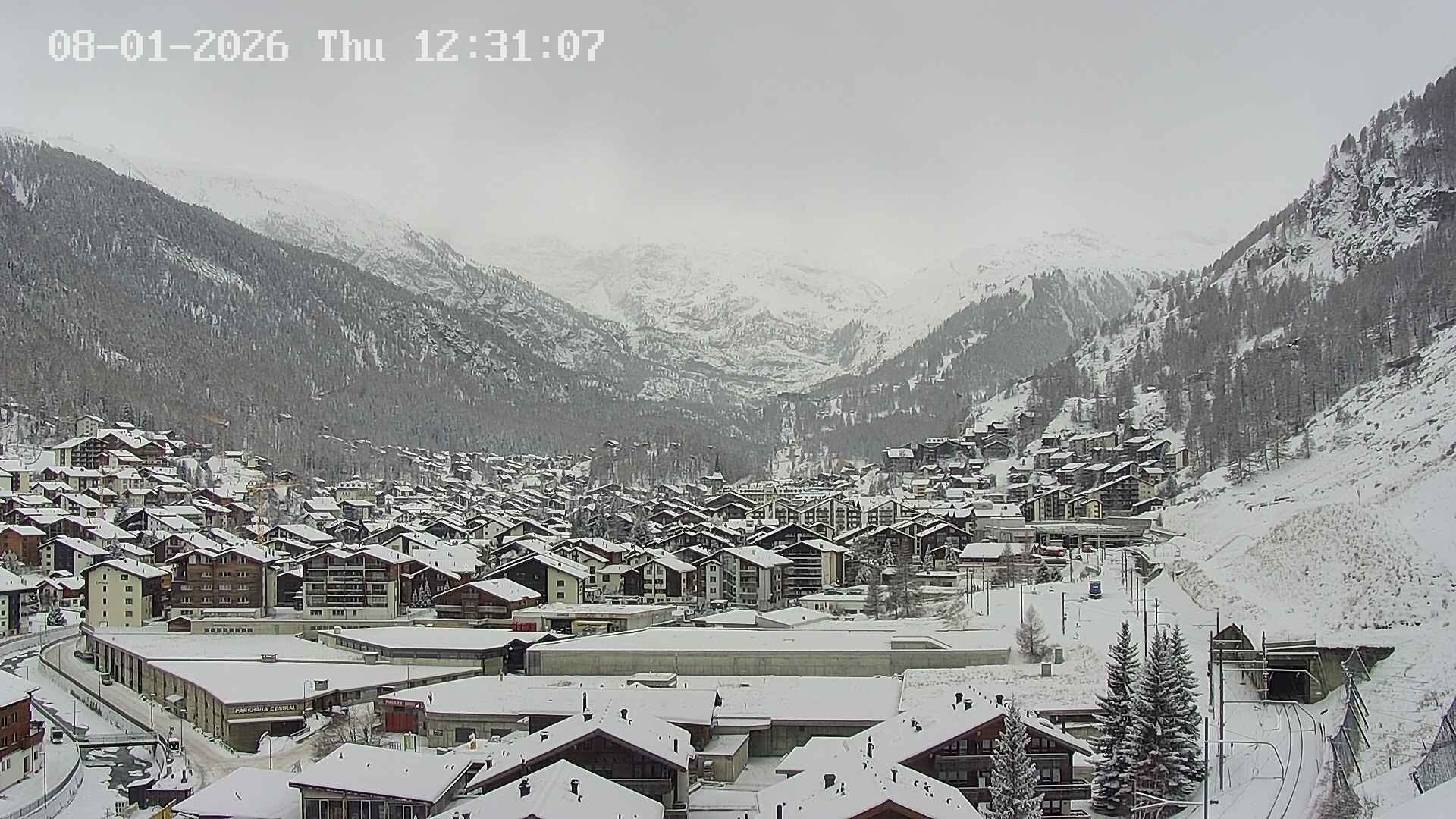 Archiv Foto Webcam Zermatt: Blick auf das Dorf